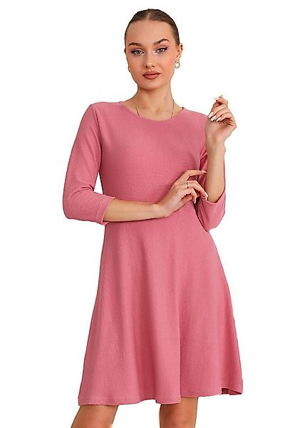 Bongual A-Linien-Kleid Casual Midikleid 3/4-Ärmel, mit Rippstruktur günstig online kaufen