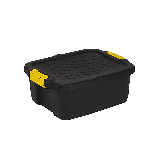 Kreher Aufbewahrungsbox "TOUGH" 24 Liter in Schwarz mit abschließbarem Deck günstig online kaufen