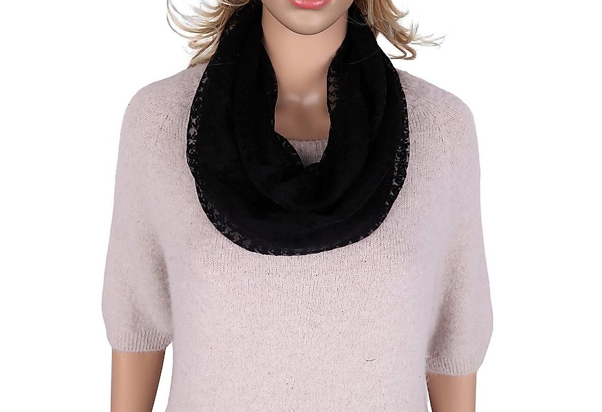 MIRROSI Loop Damen Schal Unifarbe HALBTRANSPARENT, Tolle Muster, Schlauchsc günstig online kaufen