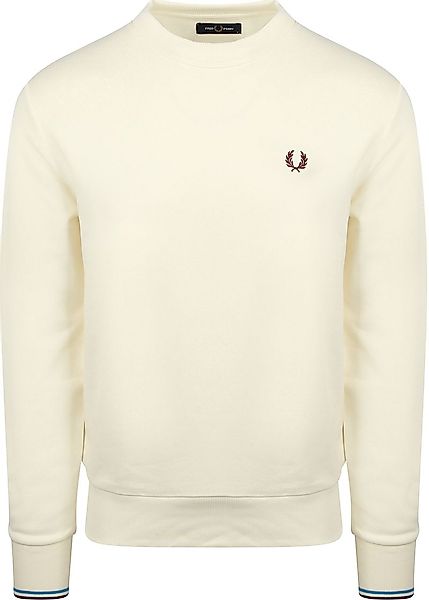 Fred Perry Sweater Logo Ecru - Größe M günstig online kaufen