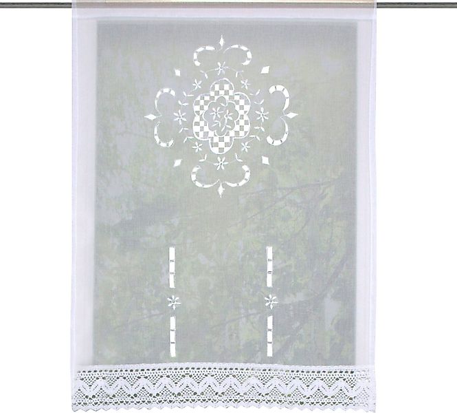 HOME WOHNIDEEN Scheibengardine ALEGRA (1 St), Stangendurchzug, halbtranspar günstig online kaufen