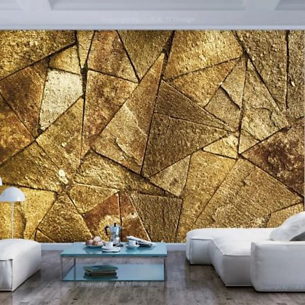 artgeist Fototapete Pavement Tiles (Golden) gold Gr. 150 x 105 günstig online kaufen