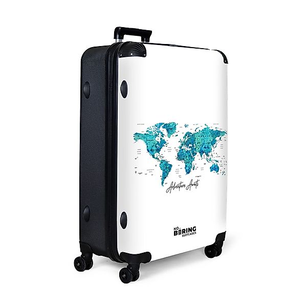 NoBoringSuitcases.com© Hartschalen-Trolley Weltkarte - Blau - günstig online kaufen