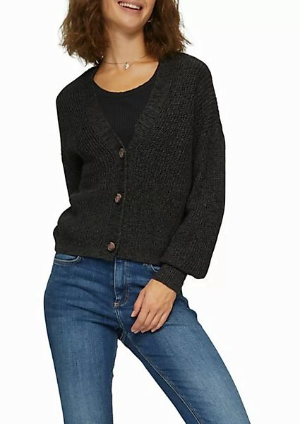 QS Strickjacke mit Rippbündchen günstig online kaufen