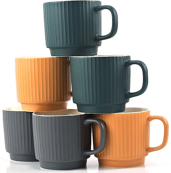 Retsch Arzberg Becher »NATURE«, (Set, 6 tlg., 6teilig), reliefiertes Porzel günstig online kaufen