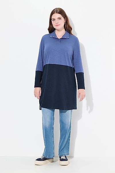 Ulla Popken Longshirt Longshirt Saumband Stehkragen günstig online kaufen