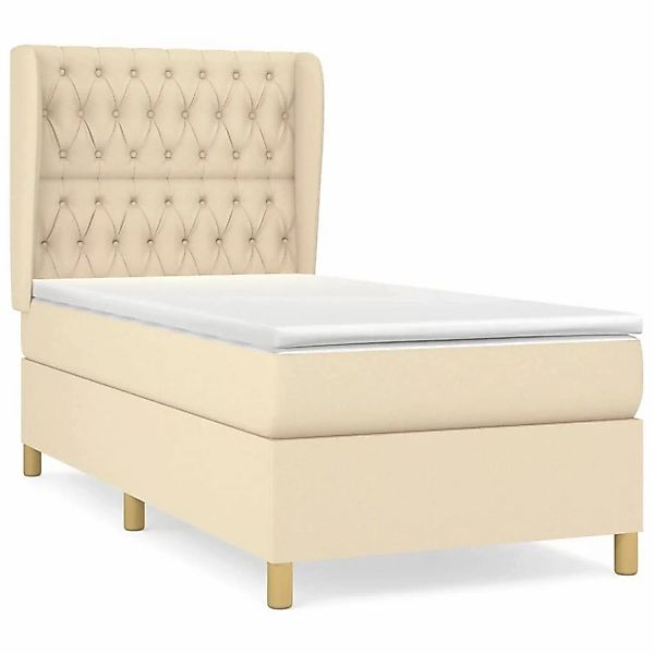 vidaXL Boxspringbett mit Matratze Creme 90x190 cm Stoff1372905 günstig online kaufen