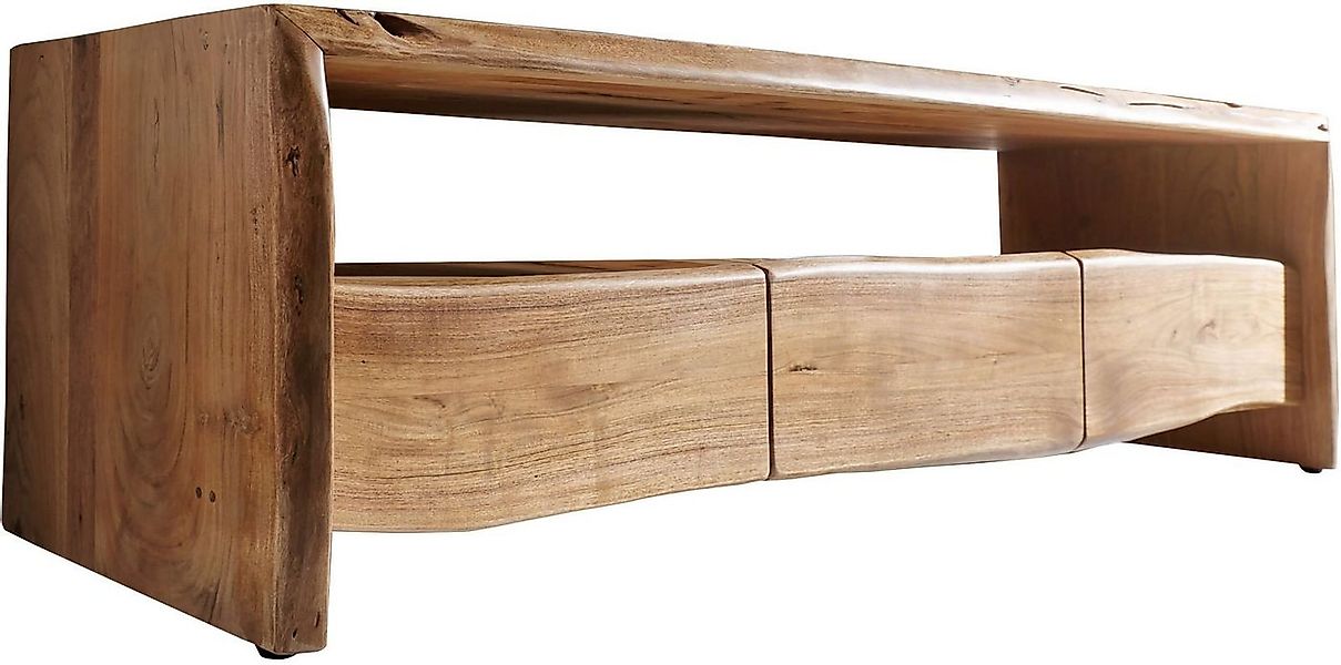 DELIFE Lowboard Live-Edge, Akazie Natur 145 cm Ablagefach offen Baumkante L günstig online kaufen