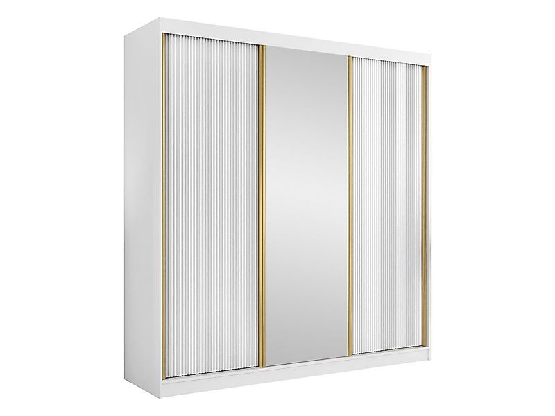 MIRJAN24 Kleiderschrank Tireno 3D (mit drei Schiebetüren) Griffe in Form vo günstig online kaufen