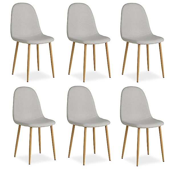 Homestyle4u Esszimmerstuhl 6er Set in Grau 2338 günstig online kaufen