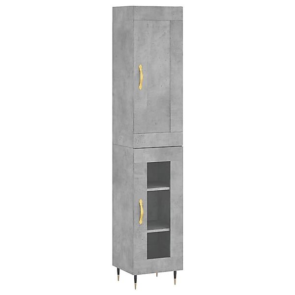 vidaXL Highboard Betongrau 34,5x34x180 cm Holzwerkstoff 3200373 günstig online kaufen