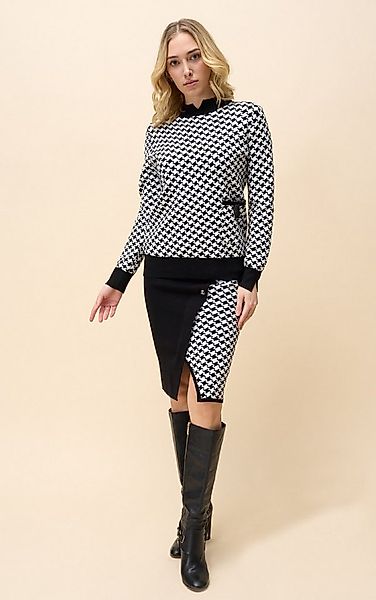 Passioni Strickrock Knielang mit Hahnentritt-Muster günstig online kaufen