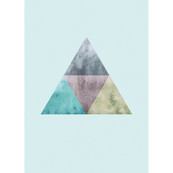 Komar Bild "Triangles Top Blue" Formen  Kunst 1 Stk. tlg. Wandbild zur Deko günstig online kaufen