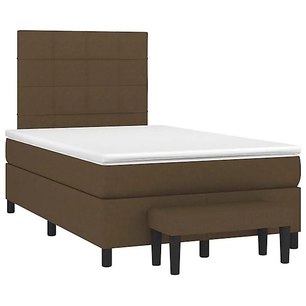 vidaXL Boxspringbett mit Matratze Dunkelbraun 120x200 cm Stoff 3136584 günstig online kaufen