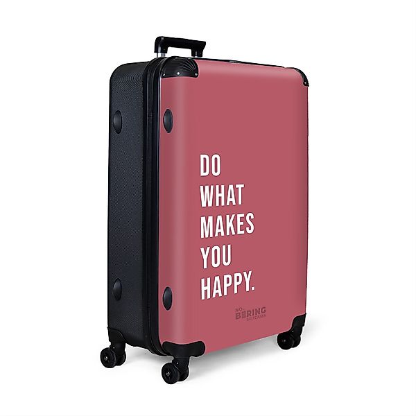 NoBoringSuitcases.com© Hartschalen-Trolley Rosa mit Zitat "Tu, günstig online kaufen
