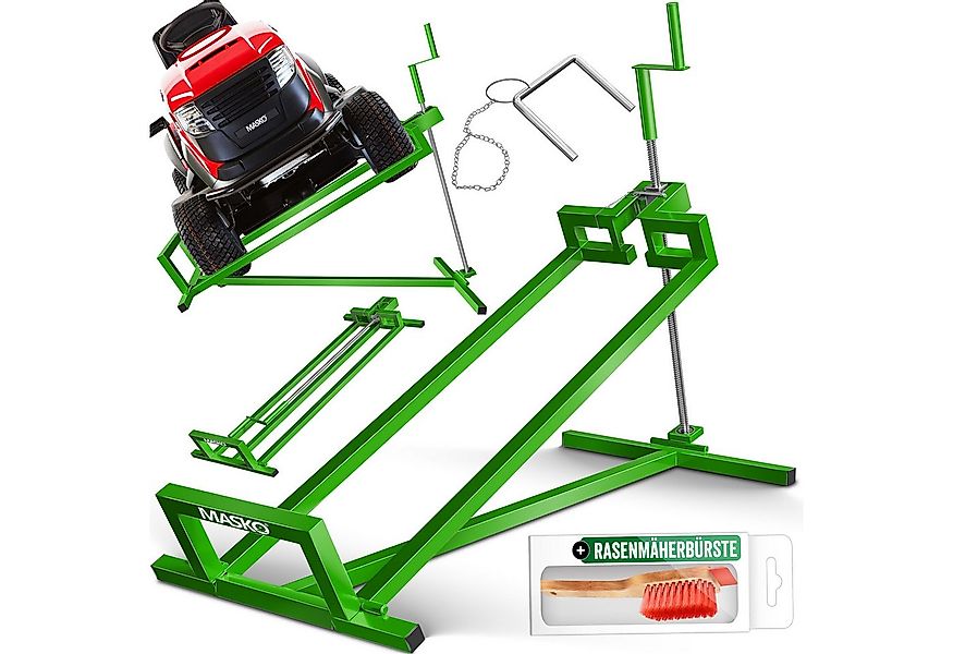 MASKO Rasentraktor Heber 450kg Hebevorrichtung für Aufsitzmäher inkl. Bürst günstig online kaufen