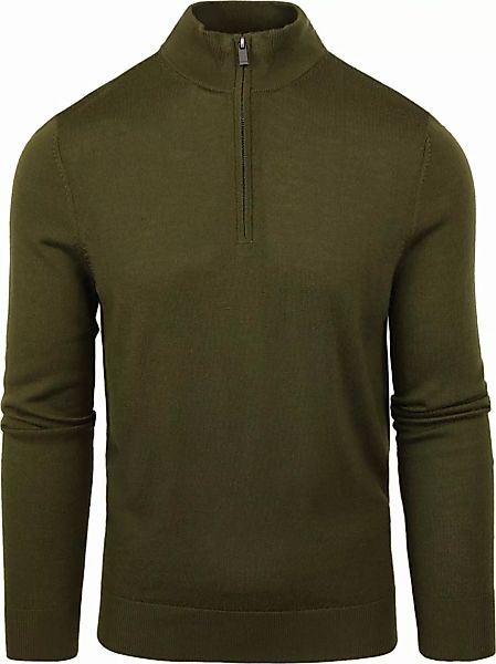 Suitable Merino Half Zip Pullover Olivgrün - Größe XXL günstig online kaufen
