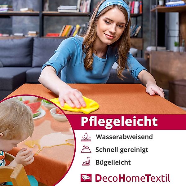 DecoHomeTextil Heimtextilmanufaktur Tischdecke Leinen Optik Tischdecke günstig online kaufen