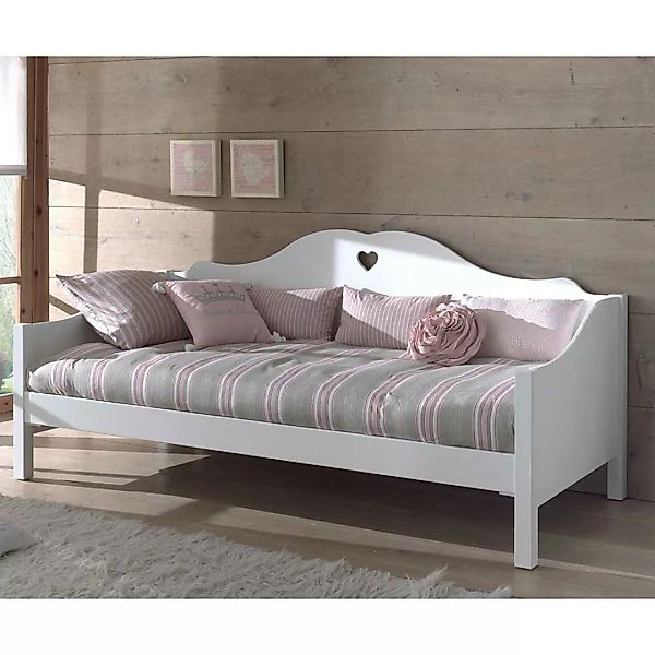 Mädchenbett in Weiß Herzchen Design günstig online kaufen