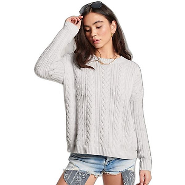 Superdry  Pullover Pull en maille torsadée à épaules tombantes femme günstig online kaufen
