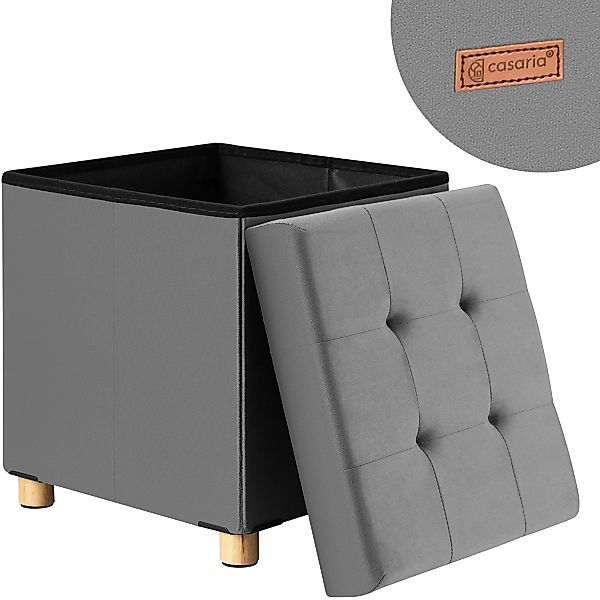 Sitzhocker Anthrazit Samt 42x38x38cm faltbar günstig online kaufen