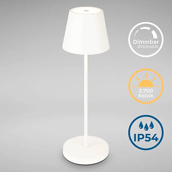 B.K.Licht Außen-Tischleuchte "LED Akku Tischleuchte mit Touchdimmer", 1 fla günstig online kaufen