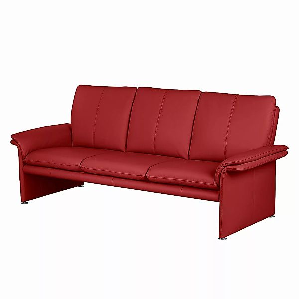 home24 Modoform Sofa Capri 3-Sitzer Rot Echtleder 214x90x88 cm (BxHxT) Mode günstig online kaufen
