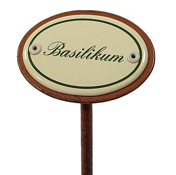 Linoows Gartenstecker Kräuterschild Basilikum, Garten Kräuterstecker günstig online kaufen