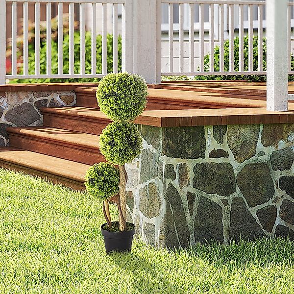 HOMCOM Künstliche Pflanze, 90 cm， Kunstpflanze, Buchsbaum im Blumentopf, K günstig online kaufen