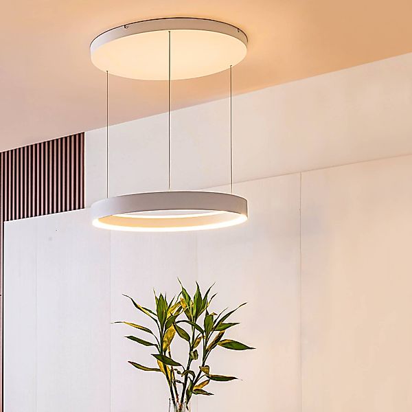 Lucande LED-Hängeleuchte Philine, Ø 60 cm, weiß, Eisen günstig online kaufen