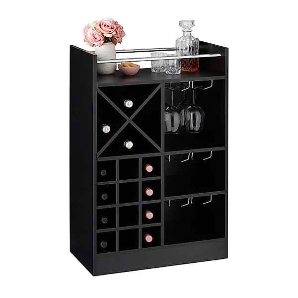relaxdays Weinregal Großes Weinregal mit Weinglashalter, günstig online kaufen