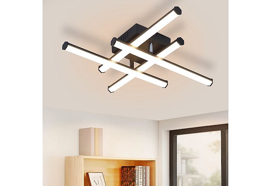 Nettlife LED Deckenleuchte Wohnzimmer Modern Schwarz 24W 3000K Warmweiß Sch günstig online kaufen