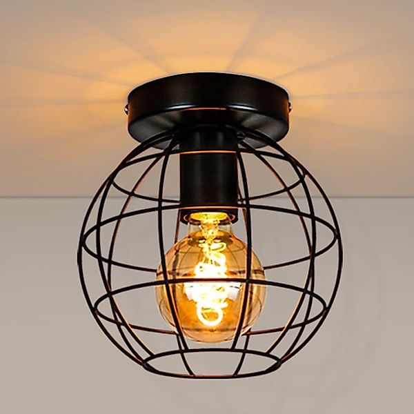 ZMH Deckenleuchte Whonzimmer Retro Schwarze E27 günstig online kaufen