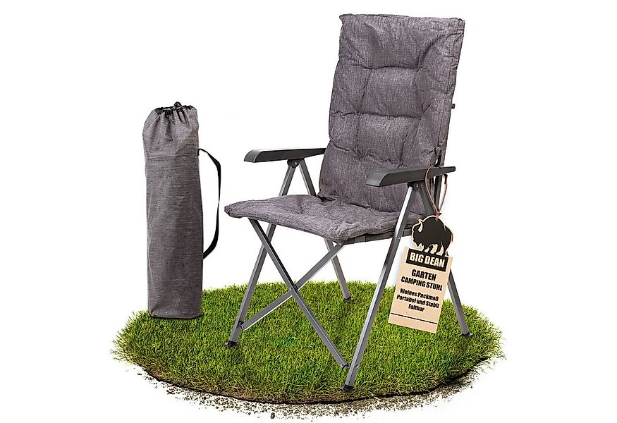 BigDean Campingstuhl Bequemer Campingstuhl faltbar Rückenlehne verstellbar günstig online kaufen