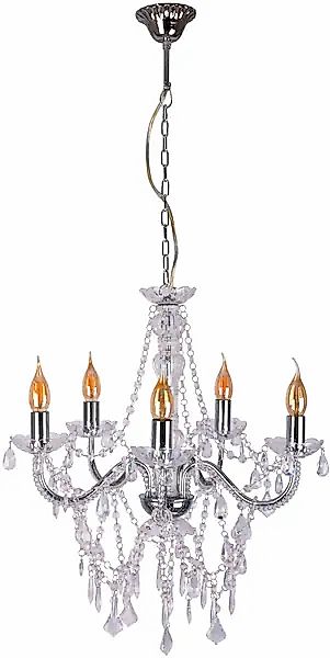 näve Pendelleuchte »5er Krone "CECILIA" D: 52 cm chrom«, Leuchtmittel E14 günstig online kaufen