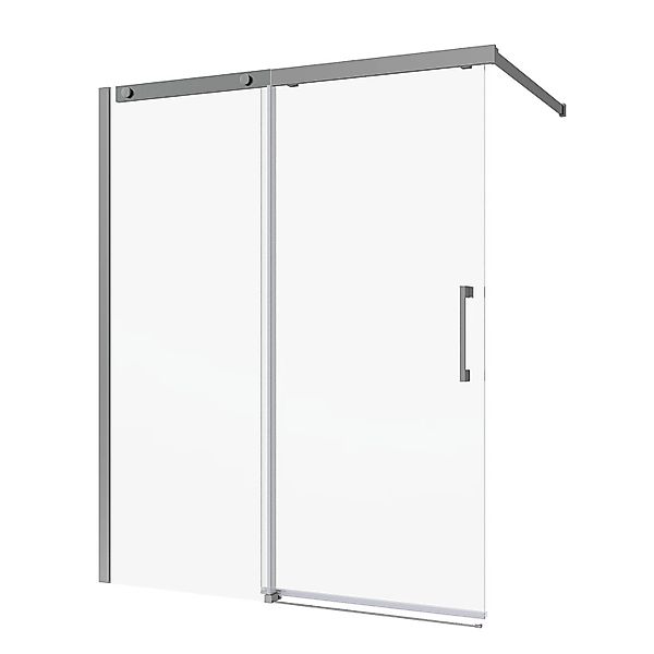 Aquabatos 110 x 150 cm Badewannenaufsatz Glas Duschwand mit Schiebetür Dusc günstig online kaufen