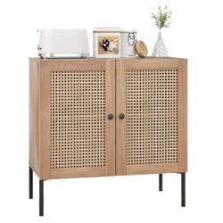 COSTWAY Küchenbuffet Sideboard mit 2 Rattantüren, günstig online kaufen