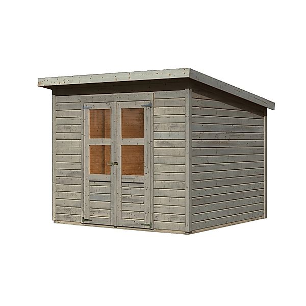 Karibu Gartenhaus Vellinge 6 Vorvergraut 219 x 238 x 240 cm günstig online kaufen