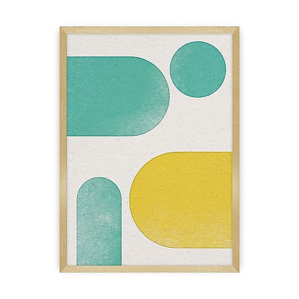 Poster Abstract Shapes I, 50 x70 cm, Ramka: Złota günstig online kaufen