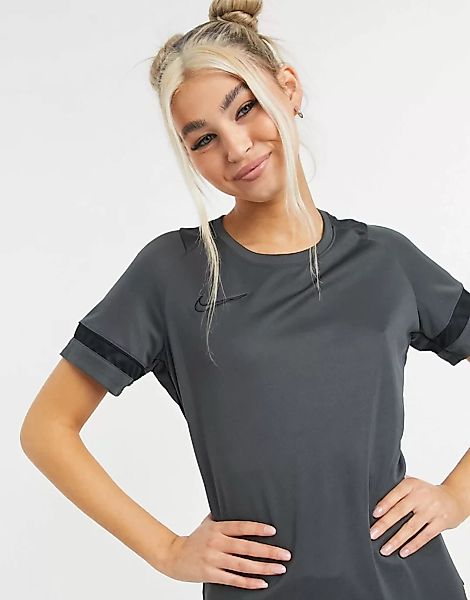 Nike Football – Academy Dry – T-Shirt in Grau-Schwarz günstig online kaufen