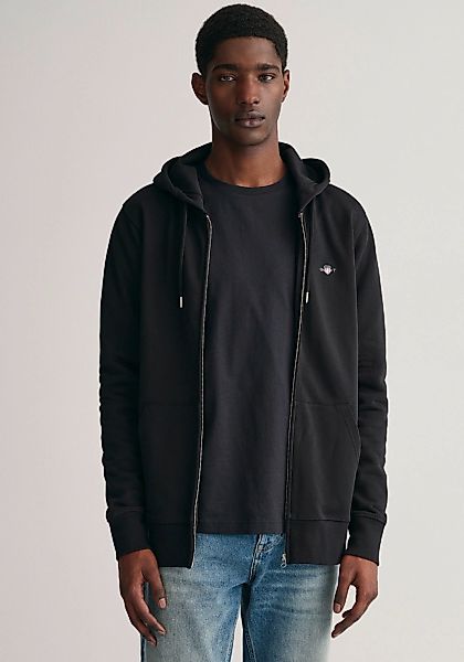 Gant Kapuzensweatjacke "REG SHIELD FULL ZIP HOODIE" mit Logostickerei auf d günstig online kaufen