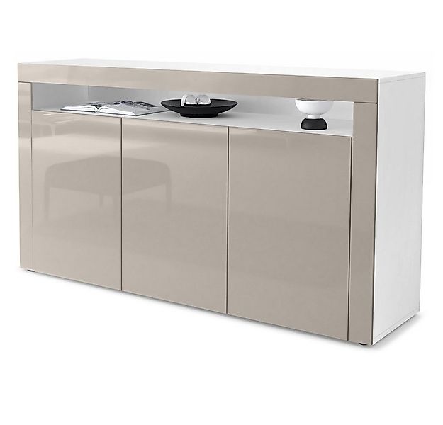 Vladon Sideboard Valencia (Sideboard, mit 3 Türen und 1 offenem Fach), Weiß günstig online kaufen
