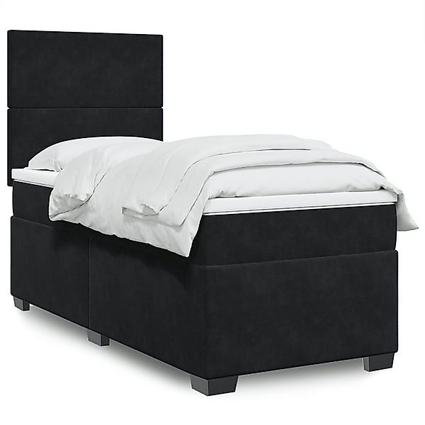 vidaXL Boxspringbett, Boxspringbett mit Matratze Schwarz 80x200 cm Samt günstig online kaufen