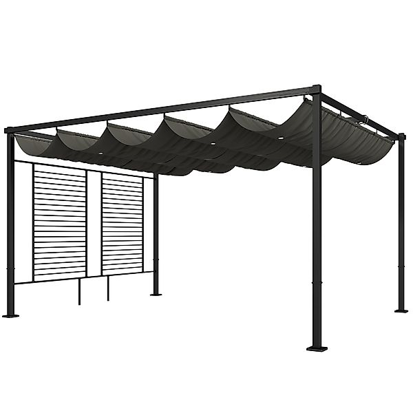 Outsunny Pergola 3,87 x 2,97 m Terrassenüberdachung mit Schiebedach, 2 Sich günstig online kaufen