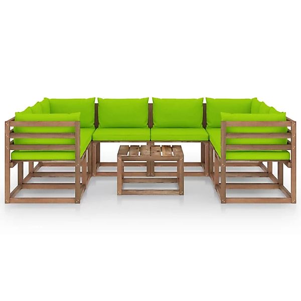 9-tlg. Garten-lounge-set Mit Kissen Hellgrün günstig online kaufen