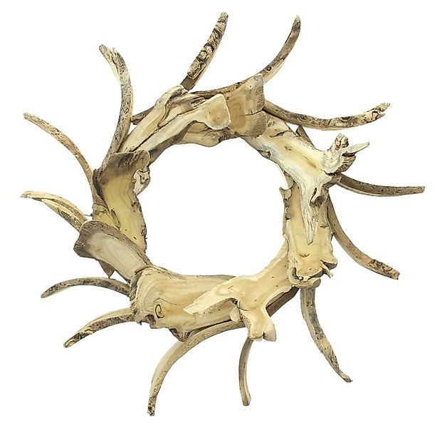 Dekoleidenschaft Dekokranz "Holzscheiben" Türkranz Ø 50 cm groß, Wandkranz, günstig online kaufen