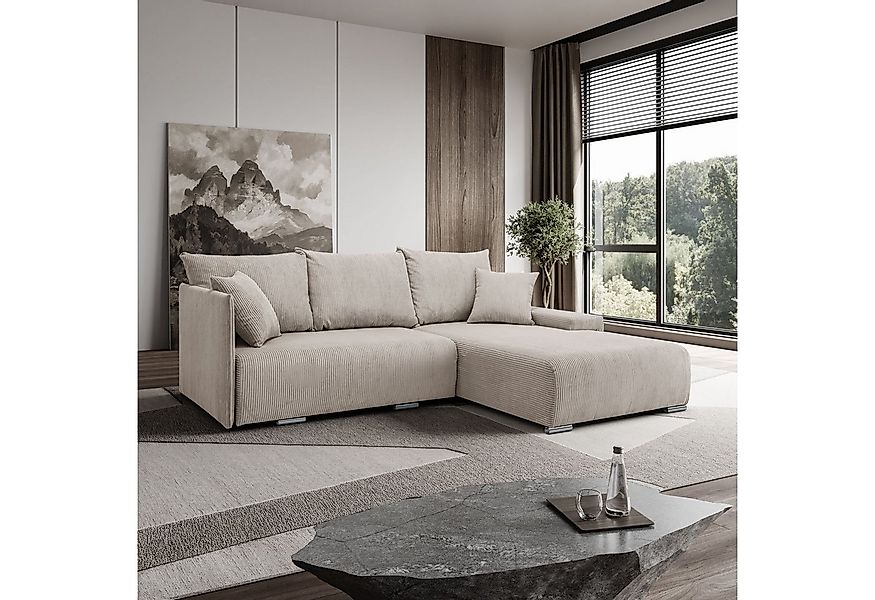 Kaiser Möbel Ecksofa Sofa L form, Couch L form Livorno L stoff Poso, Bequem günstig online kaufen