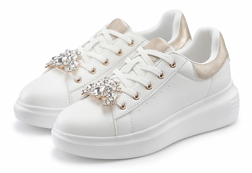 LASCANA Sneaker "Freizeitschuh, Schnürhalbschuh, Halbschuh,", mit Metallicd günstig online kaufen