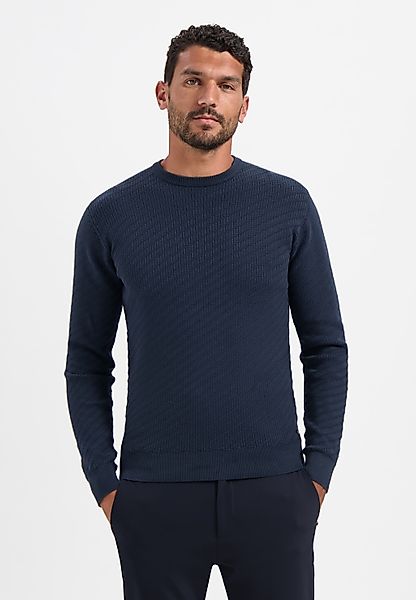 NO EXCESS V-Ausschnitt-Pullover "No Excess Pullover mit diagonaler Strickst günstig online kaufen