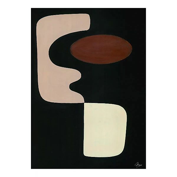 Paper Collective - Faces 01 Kunstdruck 50x70cm - schwarz, beige, dunkelrot/ günstig online kaufen